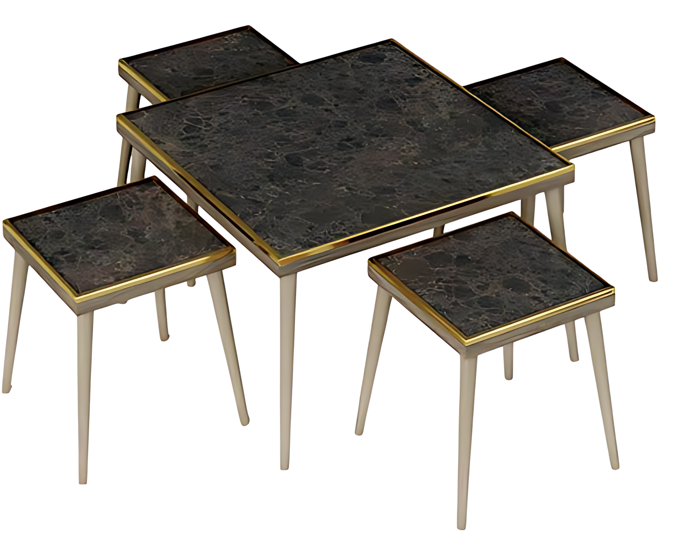 Elegantes Wohnzimmer-Set aus Holz in Schwarz mit modernem Design