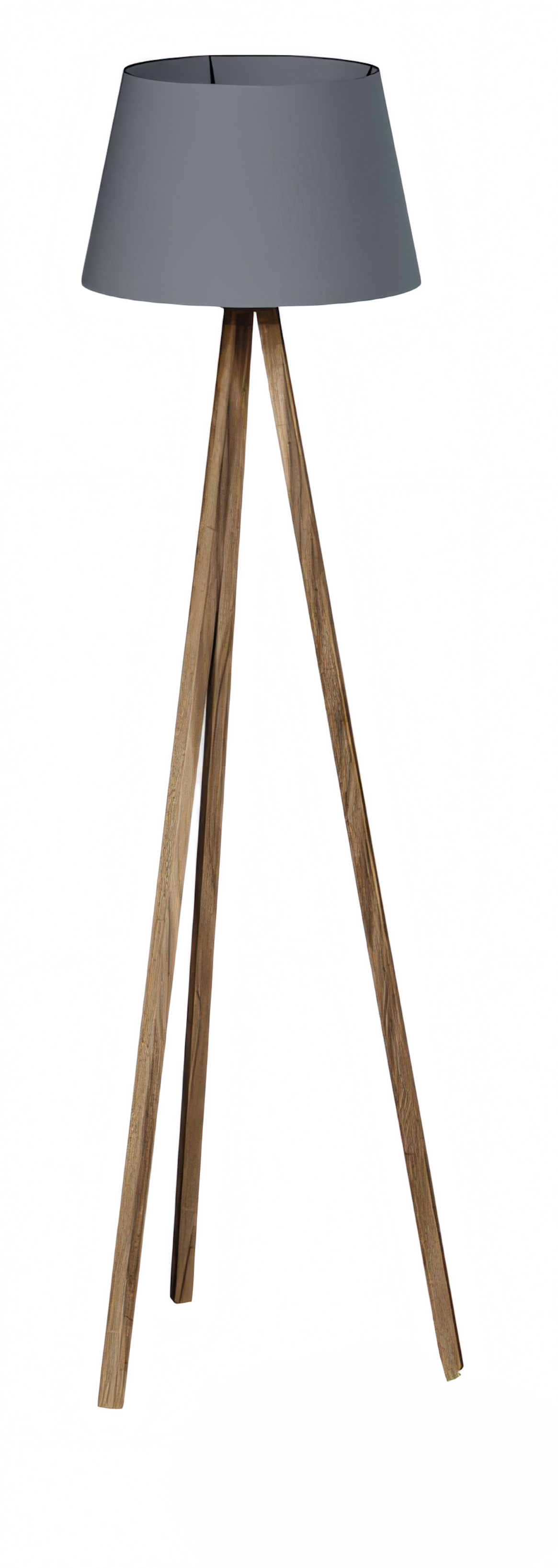 Moderne graue Holz-Stehlampe mit elegantem Design