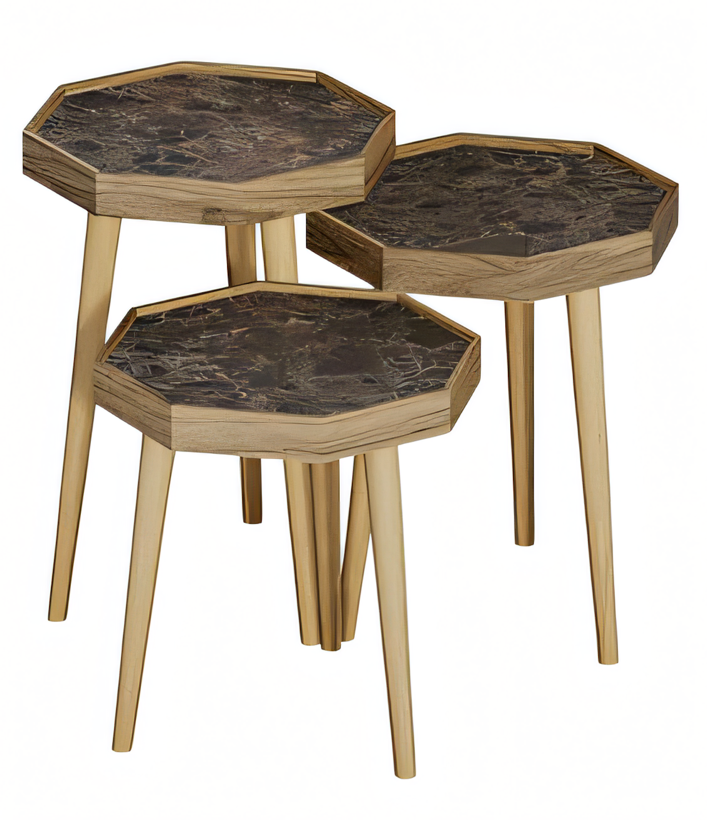 Eleganter brauner Holz-Beistelltisch im modernen Stil