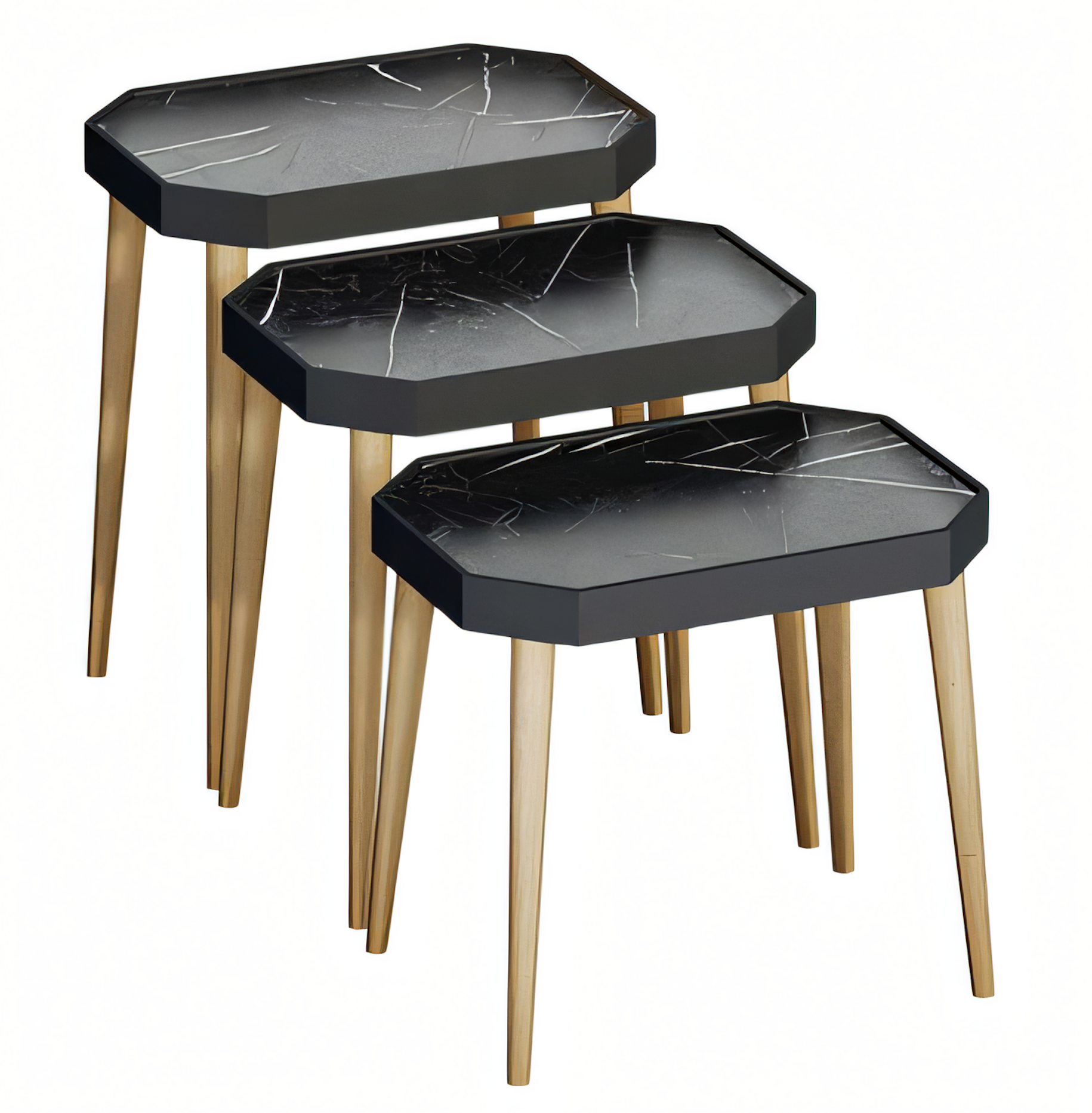 Schwarze Holz Beistelltische im modernen Design, langlebig