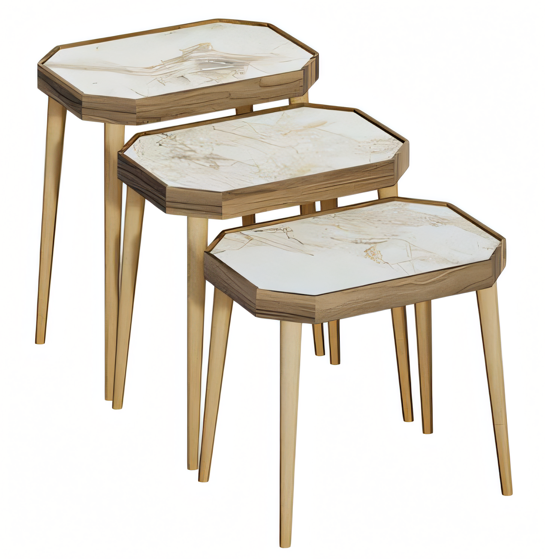 Beistelltisch Holz Beige Modern Elegant