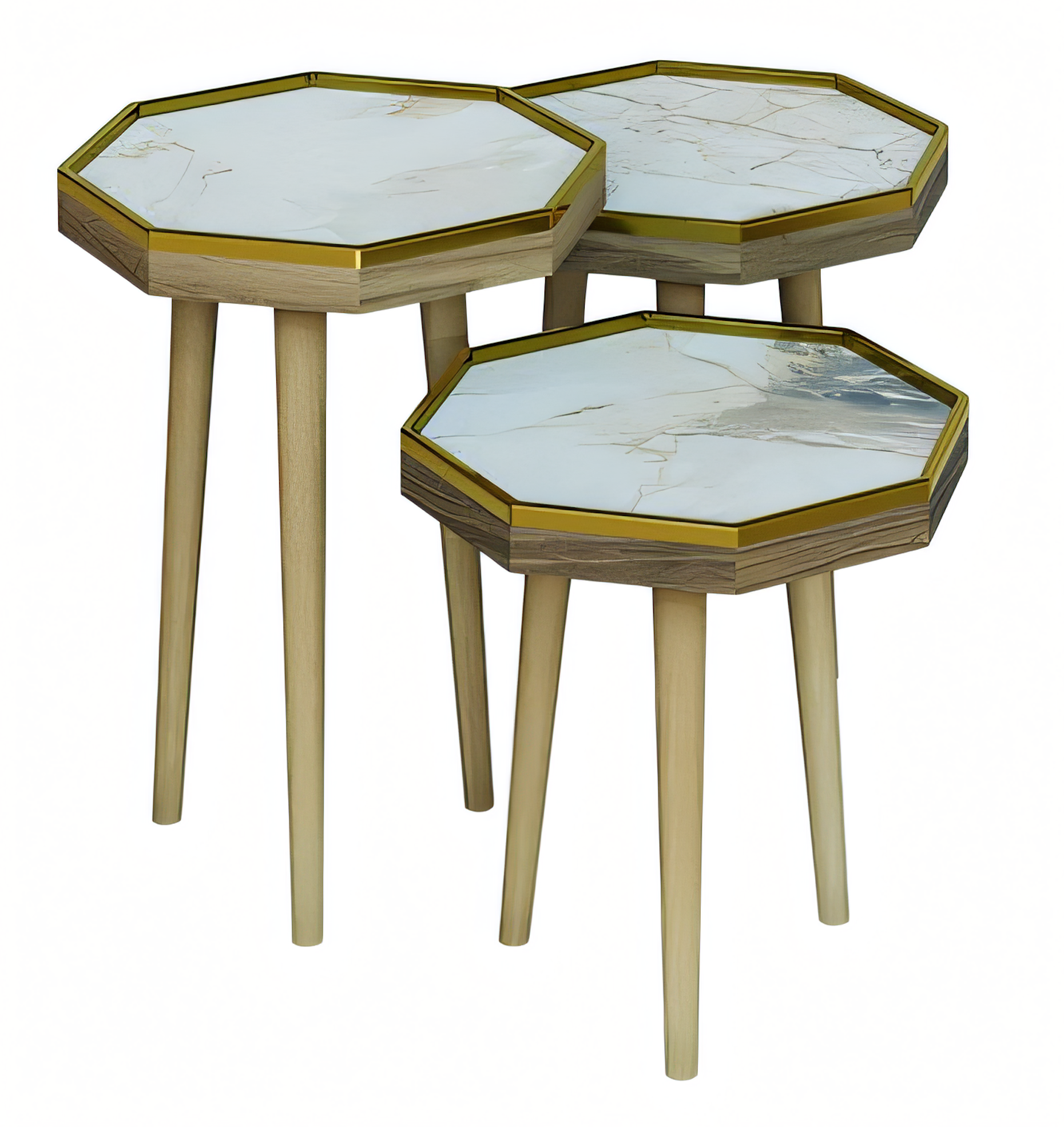 Beistelltisch Holz in Beige modern elegant