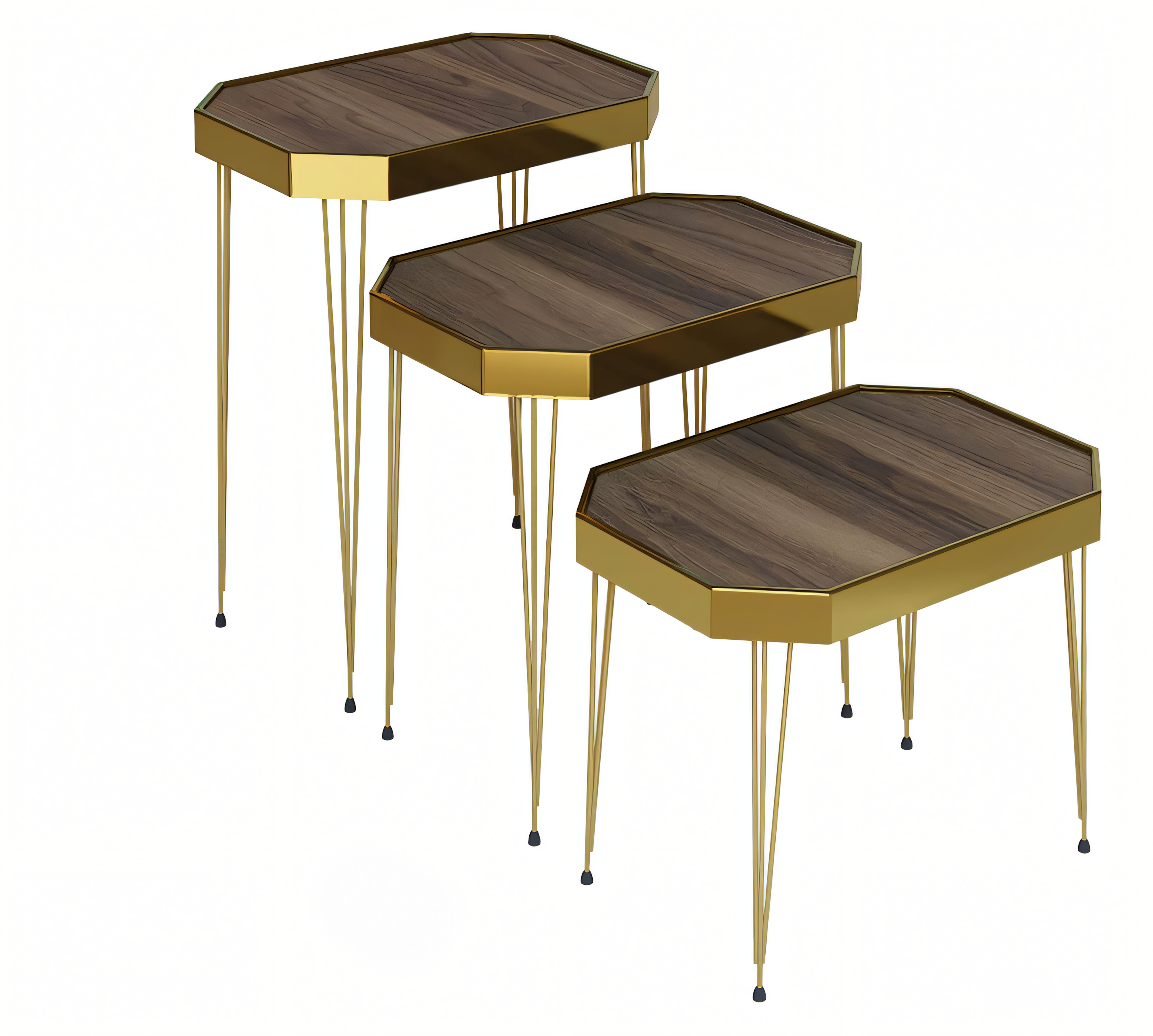 Holz Beistelltisch in Grau modern elegant für Wohnzimmer