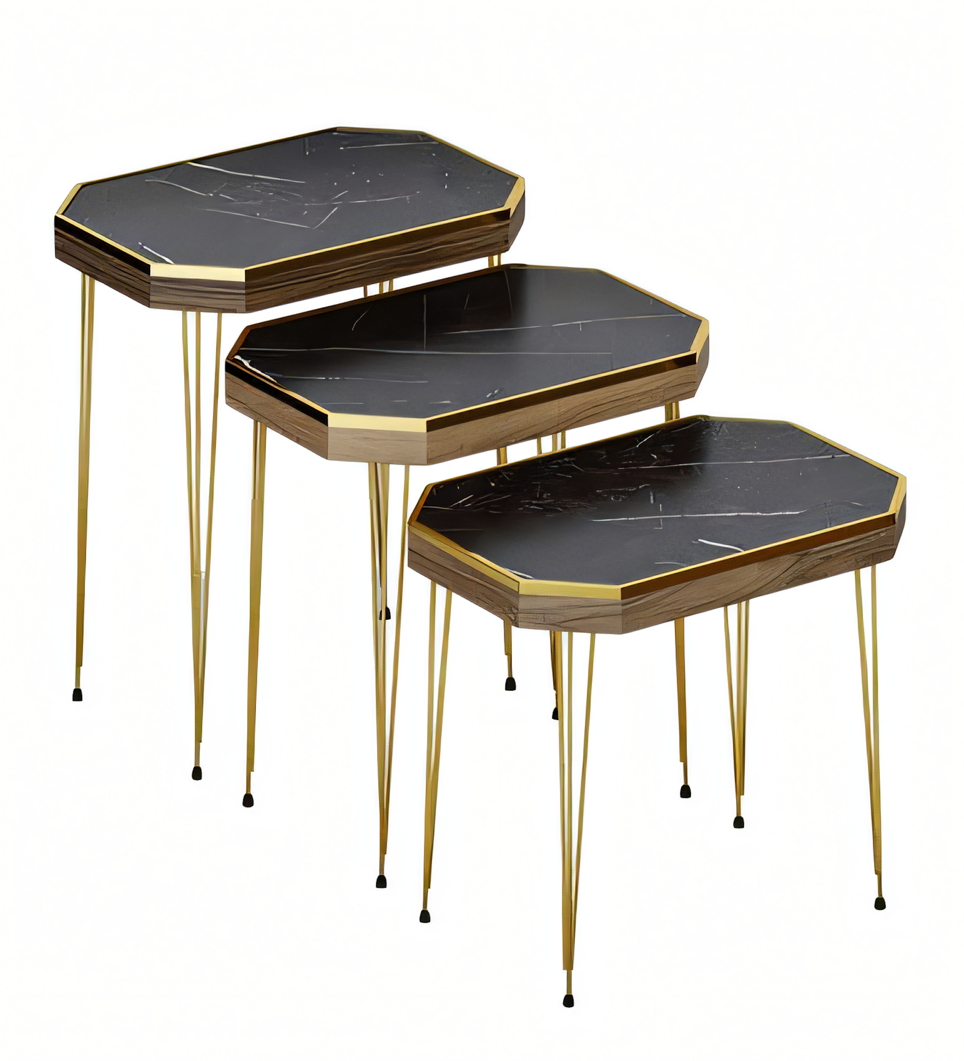 Schwarzer Holz Beistelltisch modern elegant für Wohn- und Schlafzimmer