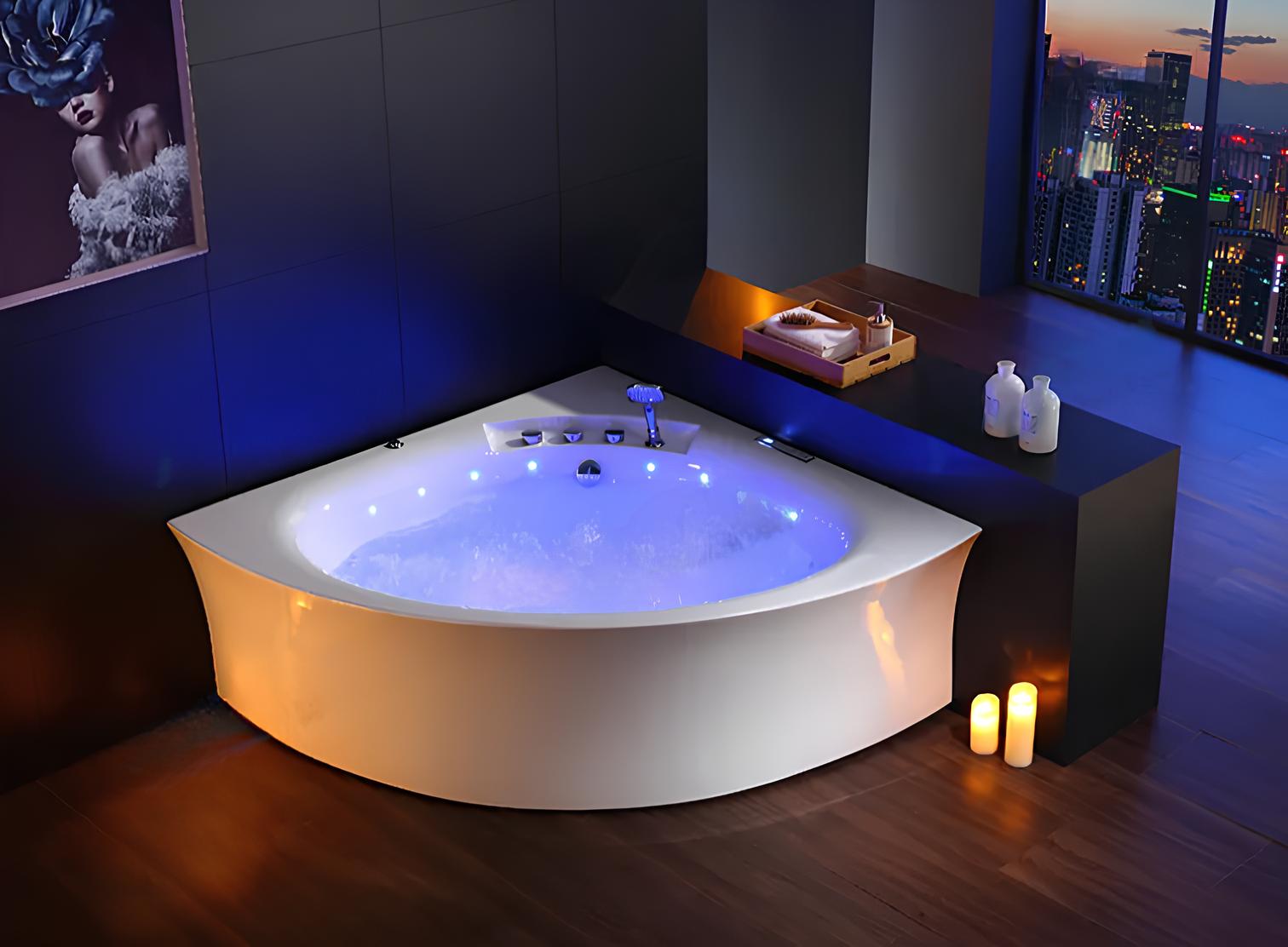 Badewanne Whirlpool Blubberbad Hydromassagewanne Spa-Bad Whirlwanne 155x155 cm