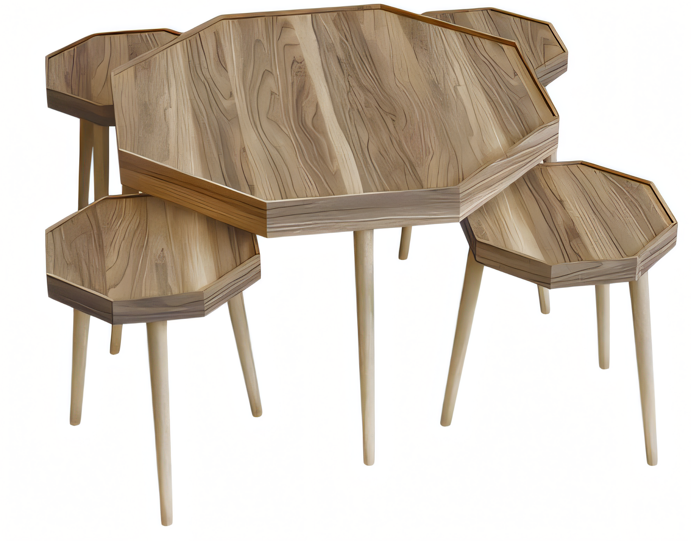 Moderner Beistelltisch aus Holz in Beige