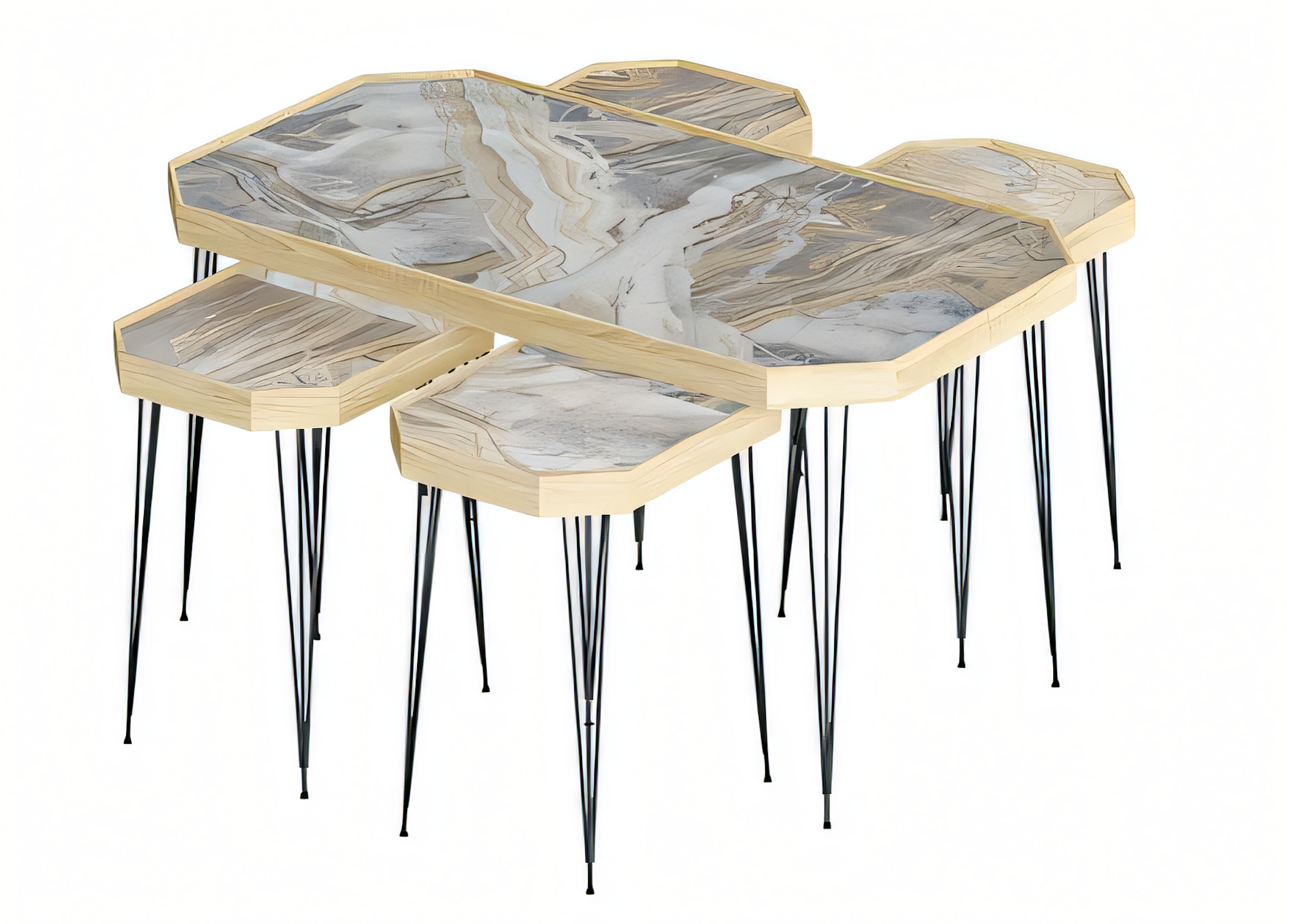 Eleganter Beistelltisch aus Holz in Beige für modernes Wohndesign