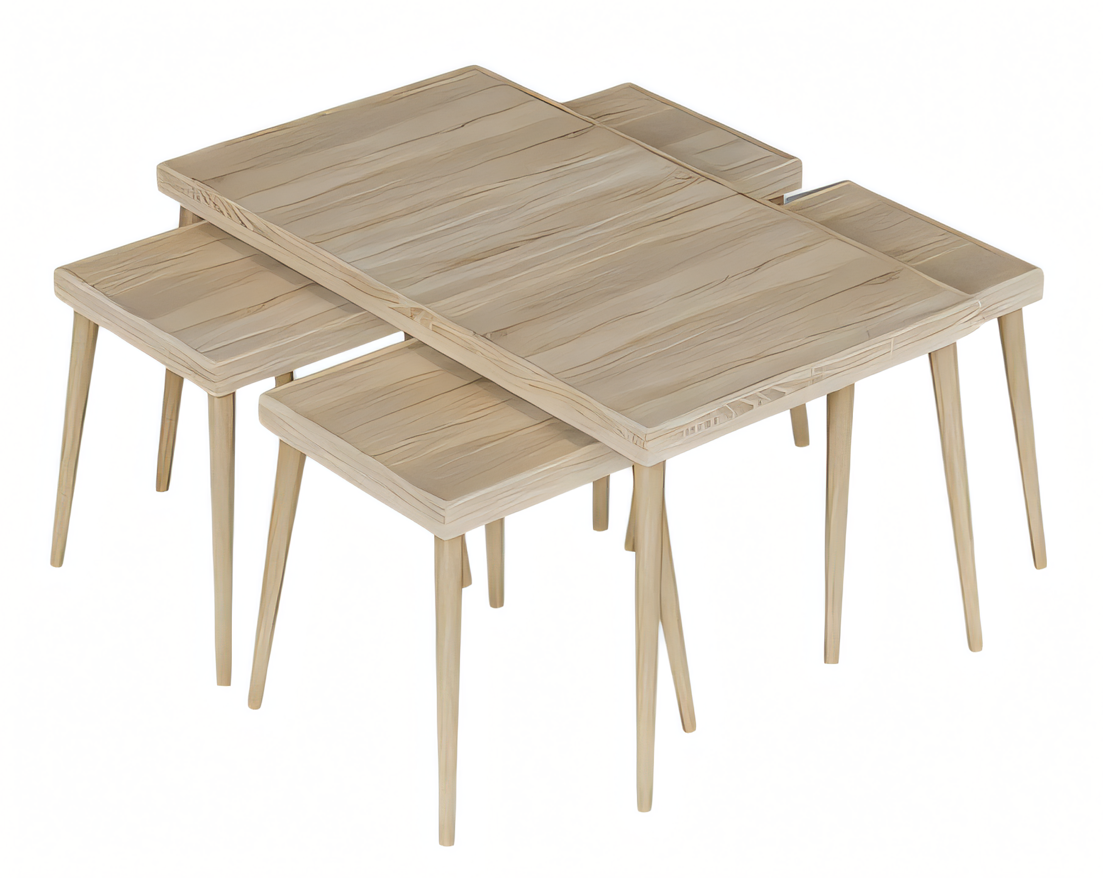 Eleganter Beistelltisch aus Holz in Beige für modernes Wohnzimmer