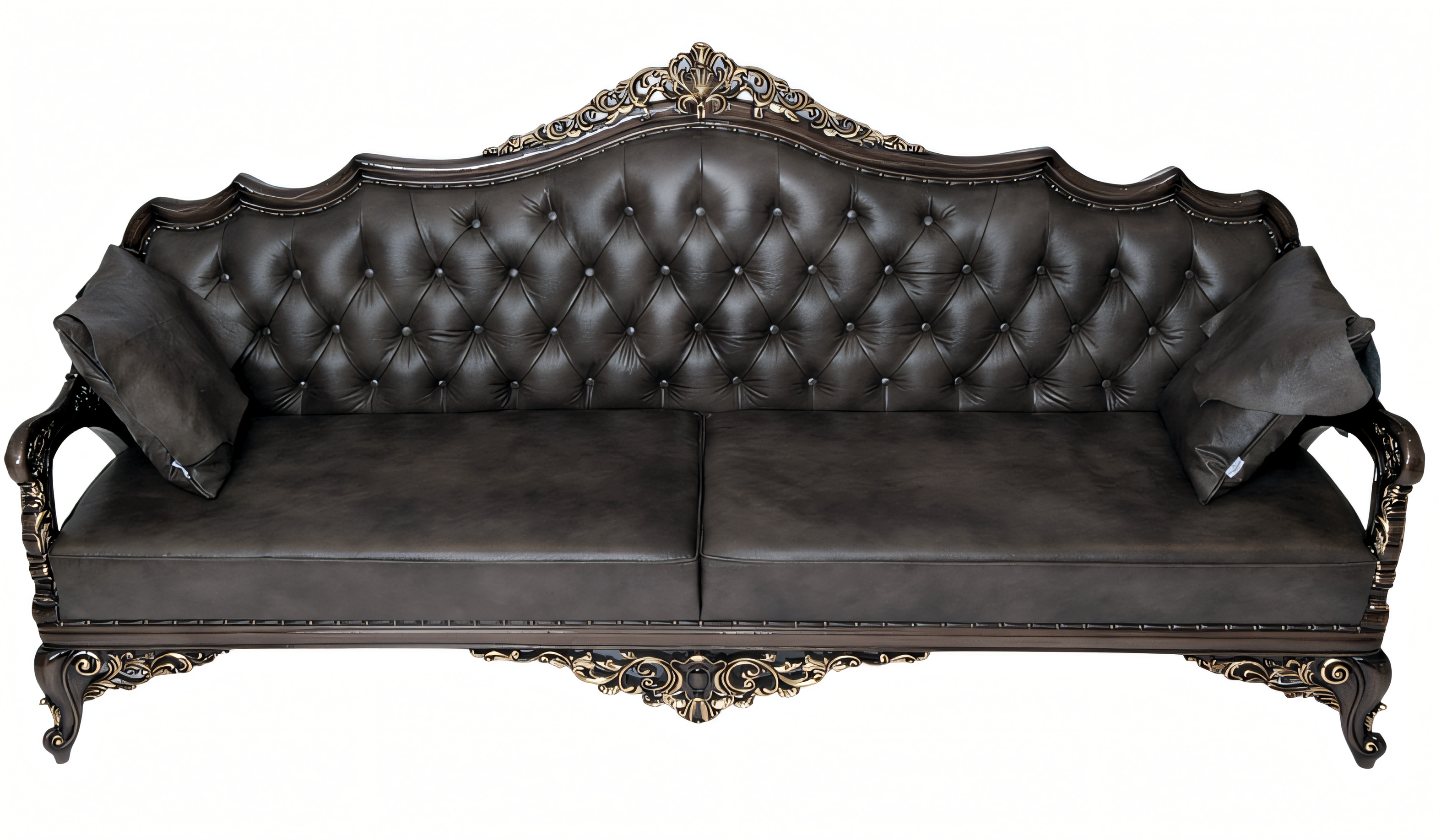 Elegantes braunes Leder-Sofa für modernes Wohnzimmer