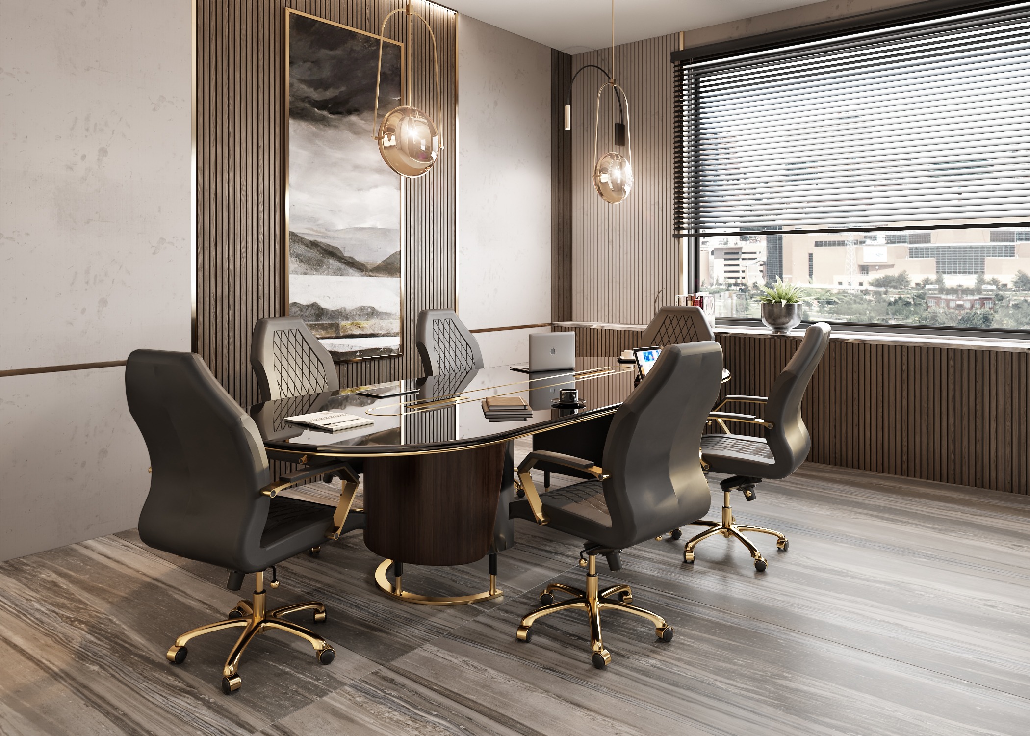 Schreibtisch in Schwarz aus Holz mit modernem Design