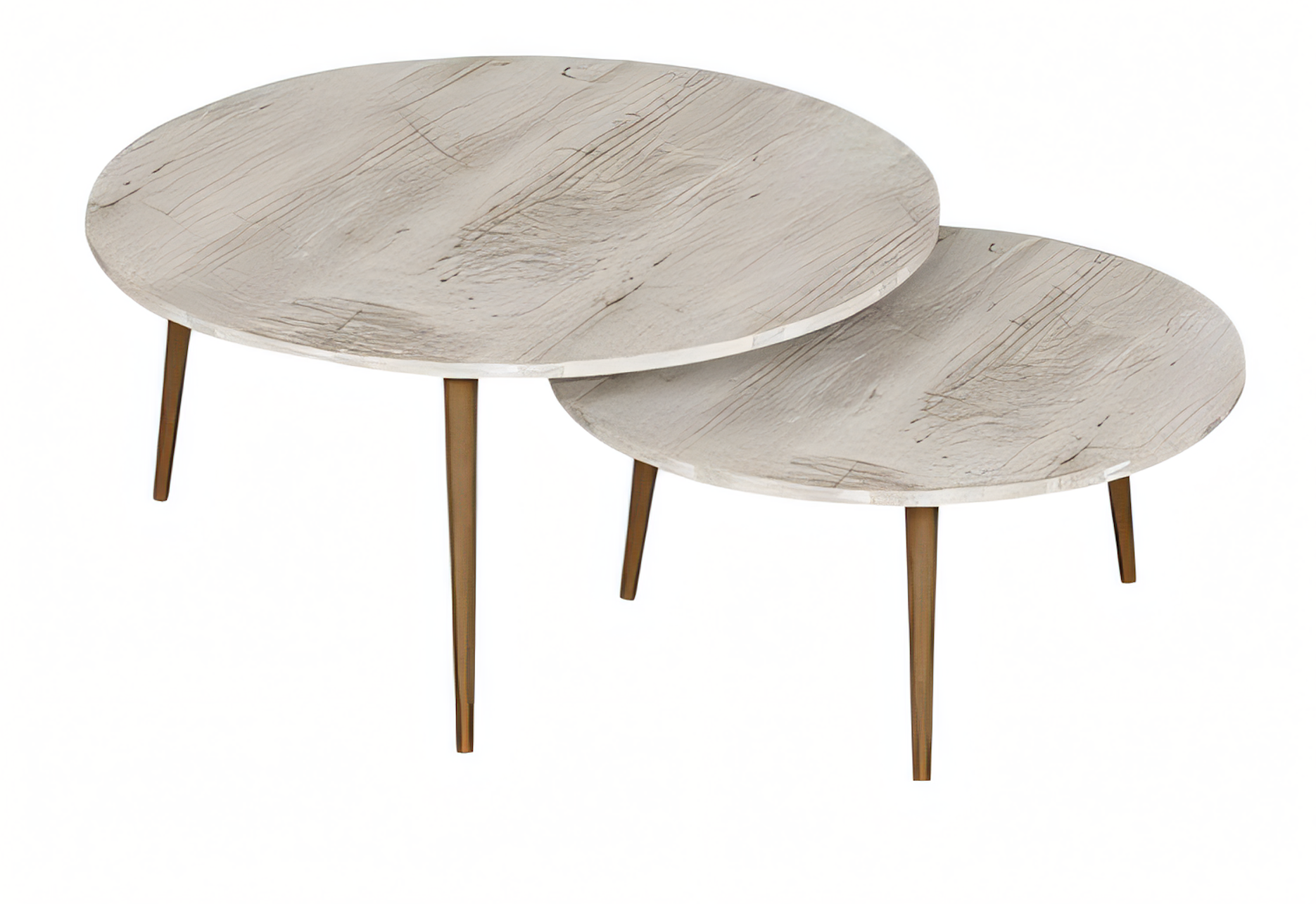 Elegante graue Holz-Beistelltische im modernen Stil, vielseitiges Set