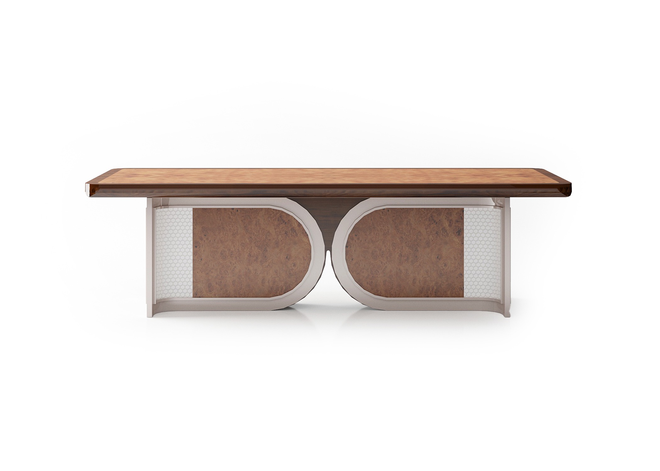 Moderner brauner Holz-Konferenztisch in elegantem Design