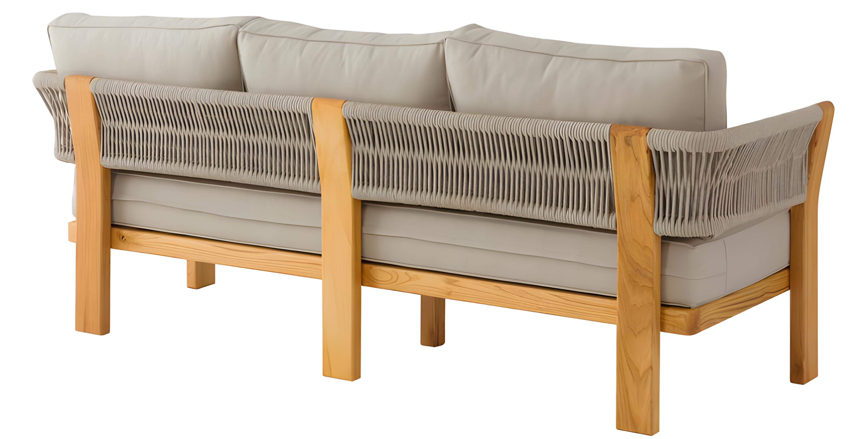 Elegantes graues Stoffsofa für Terrasse und Balkon