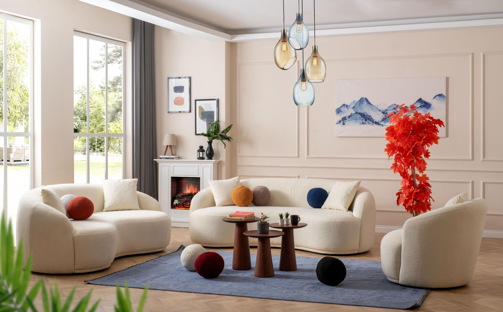 Sofas und Sessel in stilvollem Design Atmosphäre von Wärme und Stil