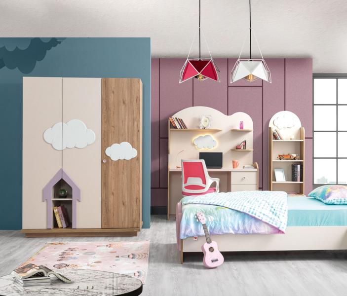 Kleiderschrank Schränke Holz Schrank Kinderzimmer Möbel Schreibtisch Rosa