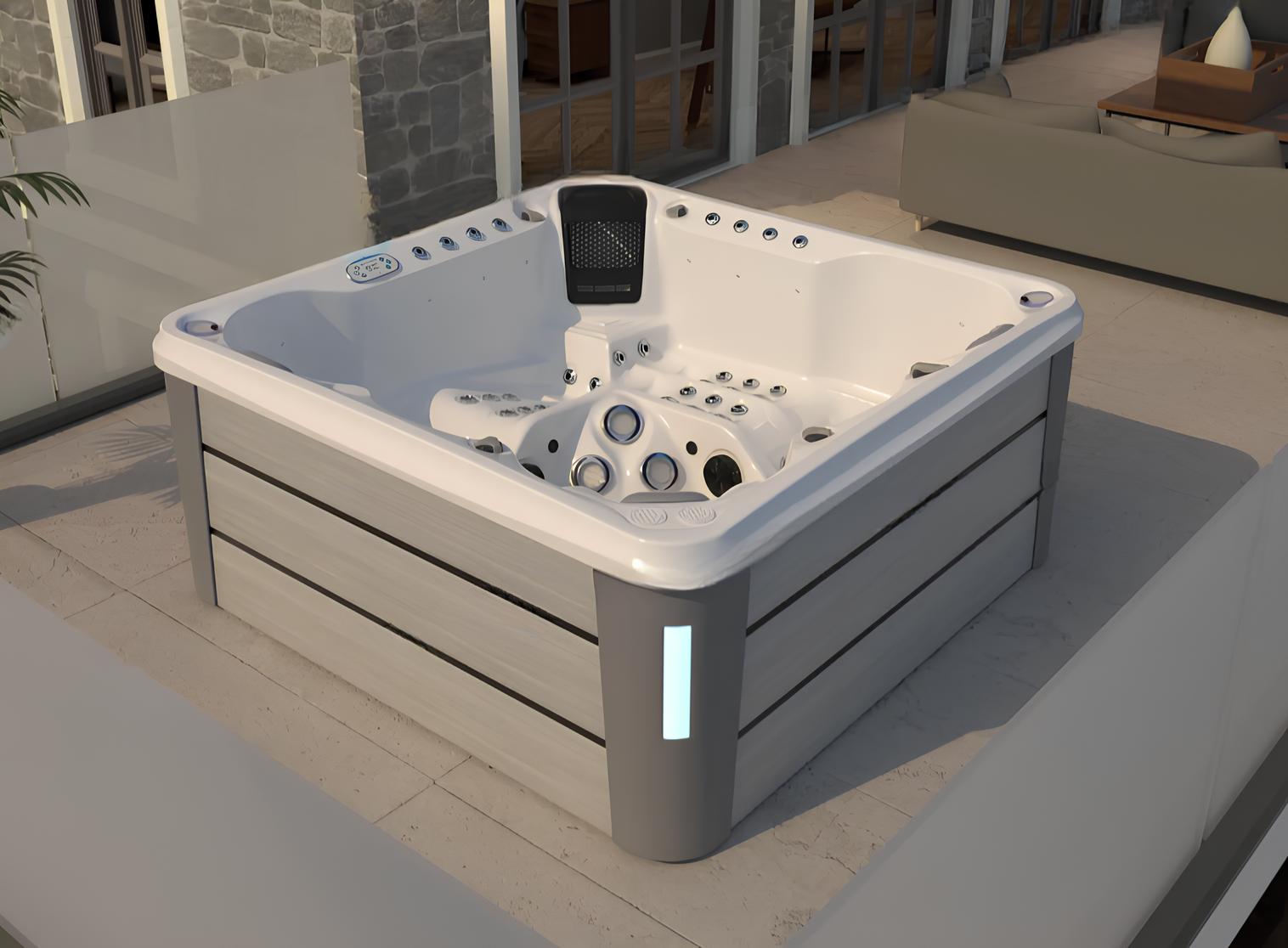 Außenwhirlpool Whirlpool Blubberbad Relaxpool Outdoor-Spa Massagebad 200x200 cm