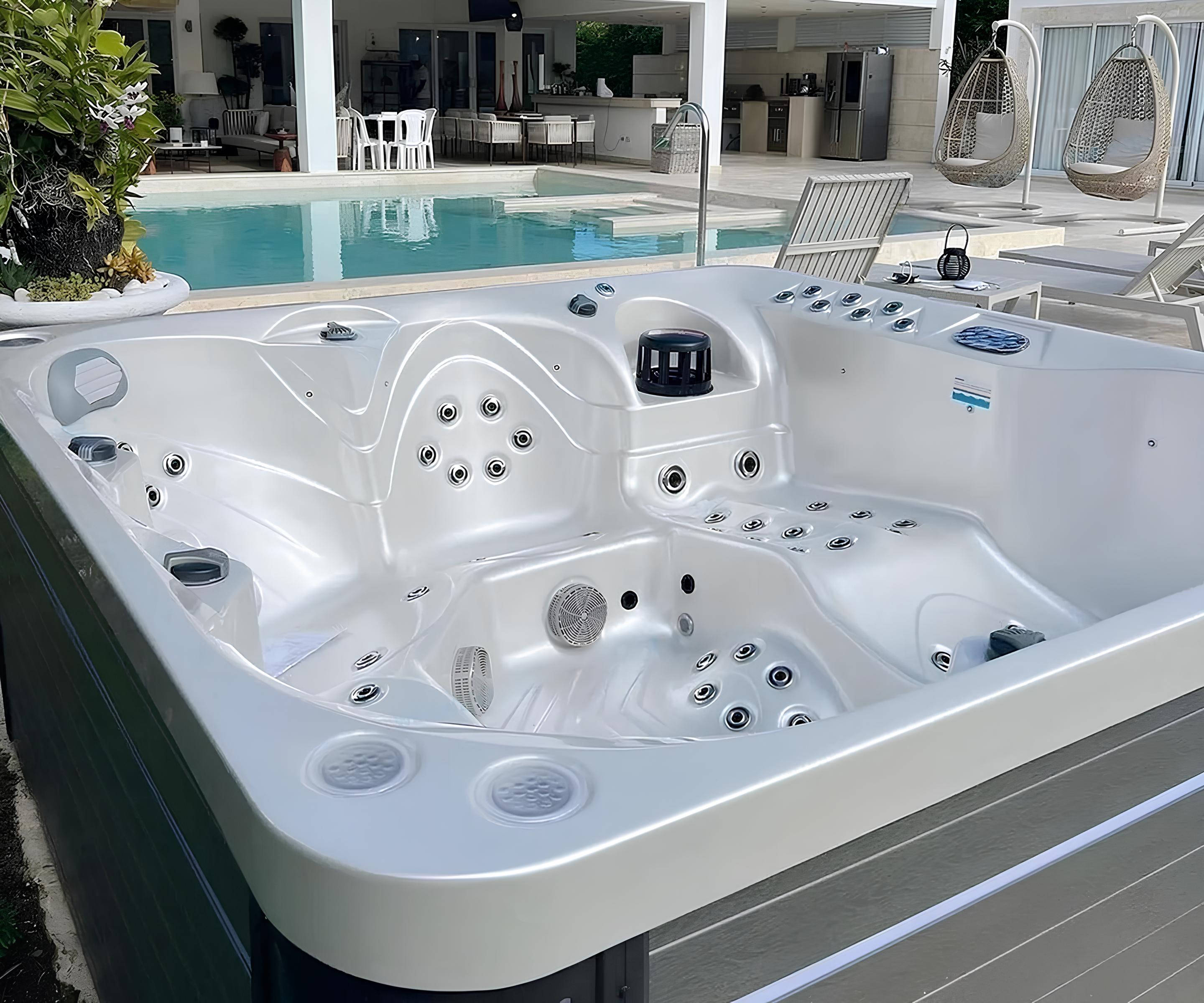 Whirlpool Blubberbad Hydromassagewanne Spa-Bad Whirlwanne 210x210 cm