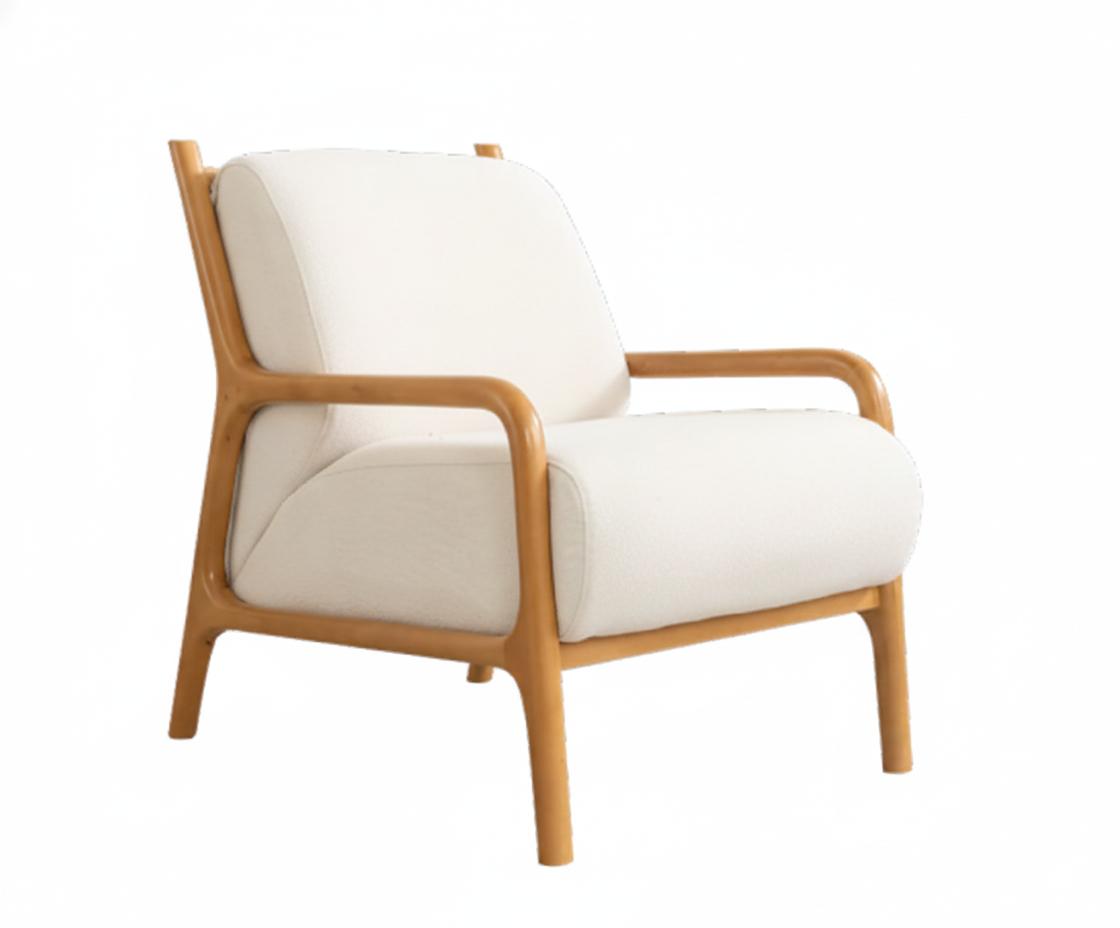 Sessel Weiß Moderner Stil Weicher Sessel Holzbeine Holzrahmen Neu