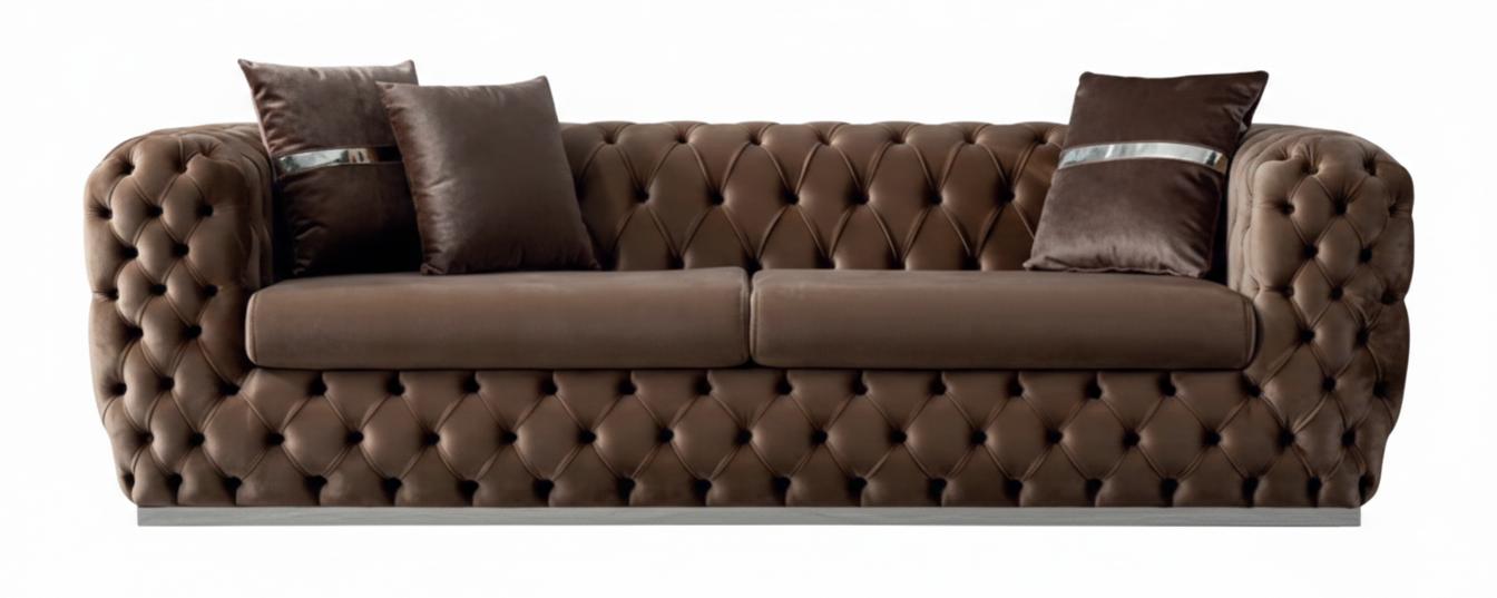 3-Sitzer-Sofa moderner Stil Farbe braun weich neu Wohnzimmer bequem