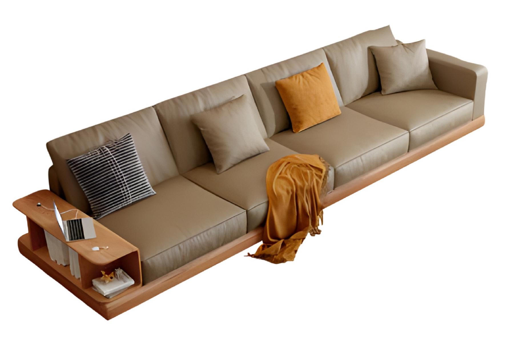 Modernes 4-Sitzer stilvolles Sofa Beige Designer Couch Wohnzimmer