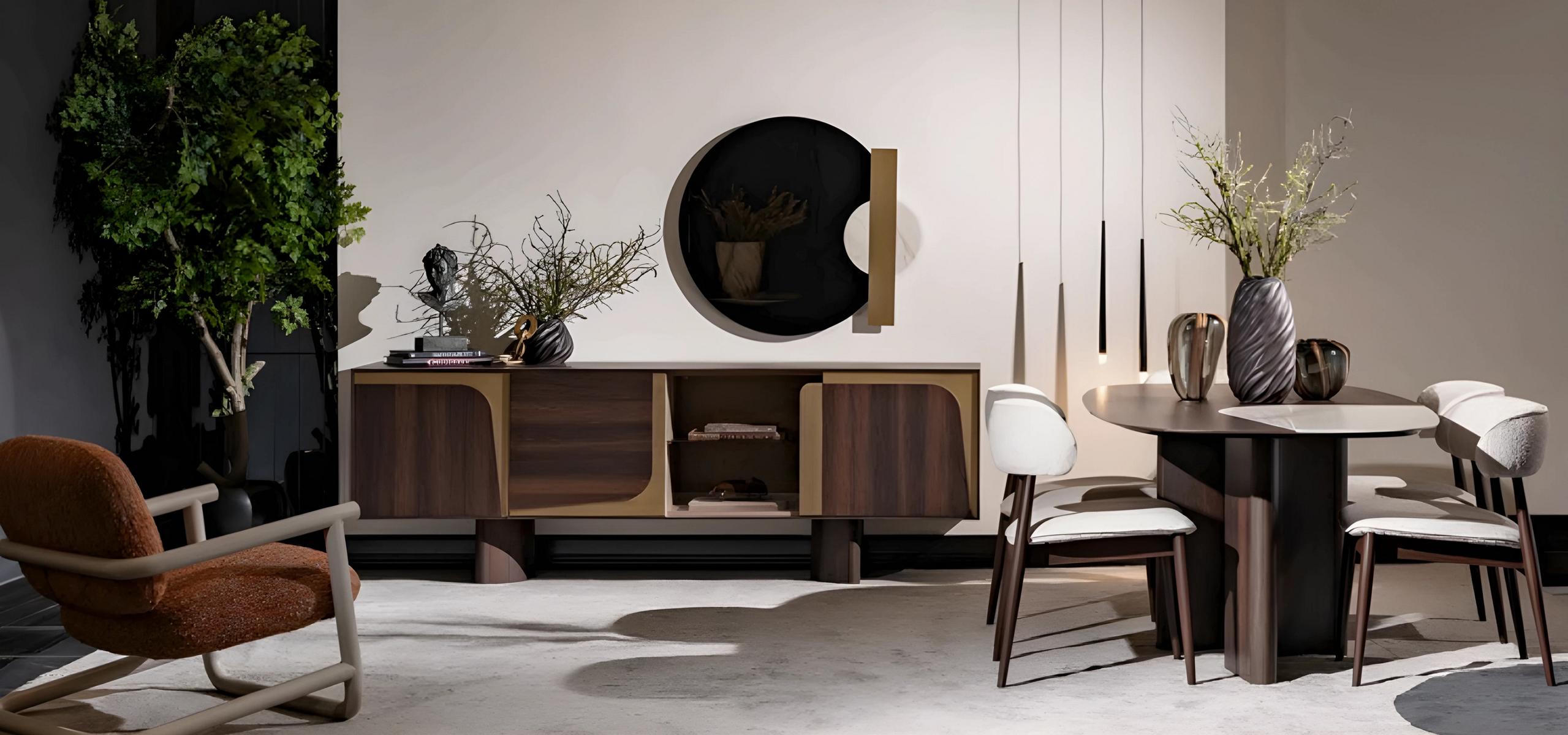 Schicke Küchengarnitur Esstisch Designer Konsole 4x Textilstühle