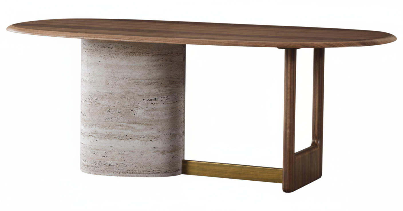 Esstisch Moderner Stil Braune Farbe Geräumiger Tisch Verfeinerter Stil