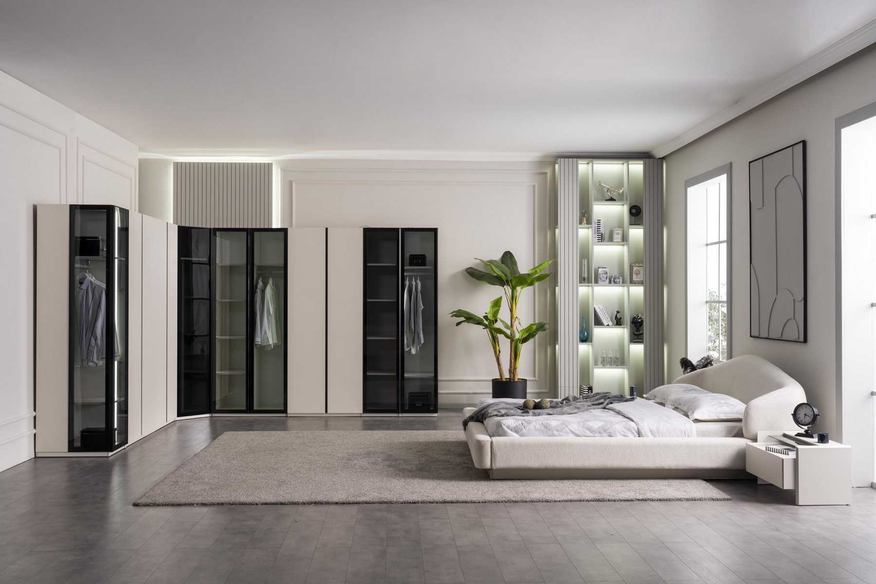 Komplette Weiße Schlafzimmer Garnitur Polsterbett Kleiderschrank