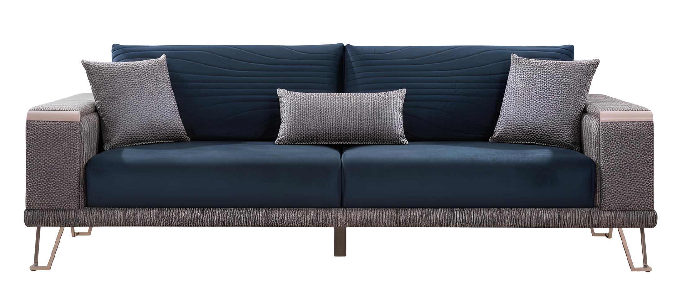 Minimalistisches 3-Sitzer-Sofa Holzrahmen Modernes Design Hohe Beine