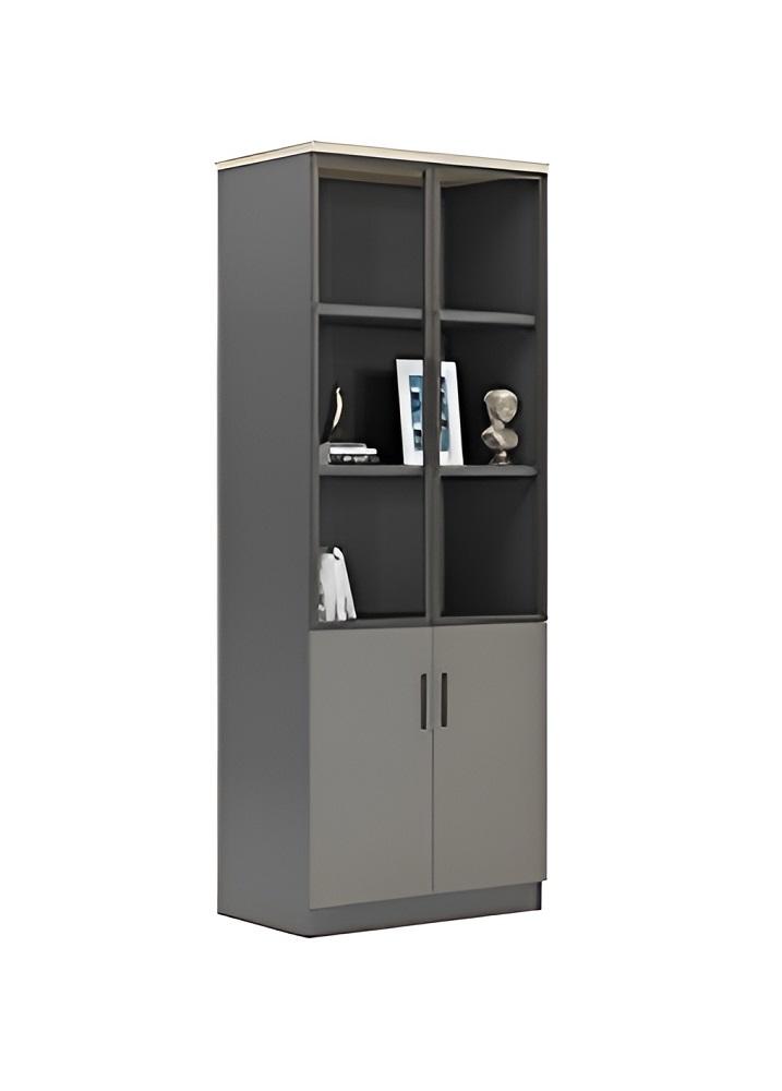 Moderner Eleganter Büroschrank mit Praktischen Türen und Offenen Regalen