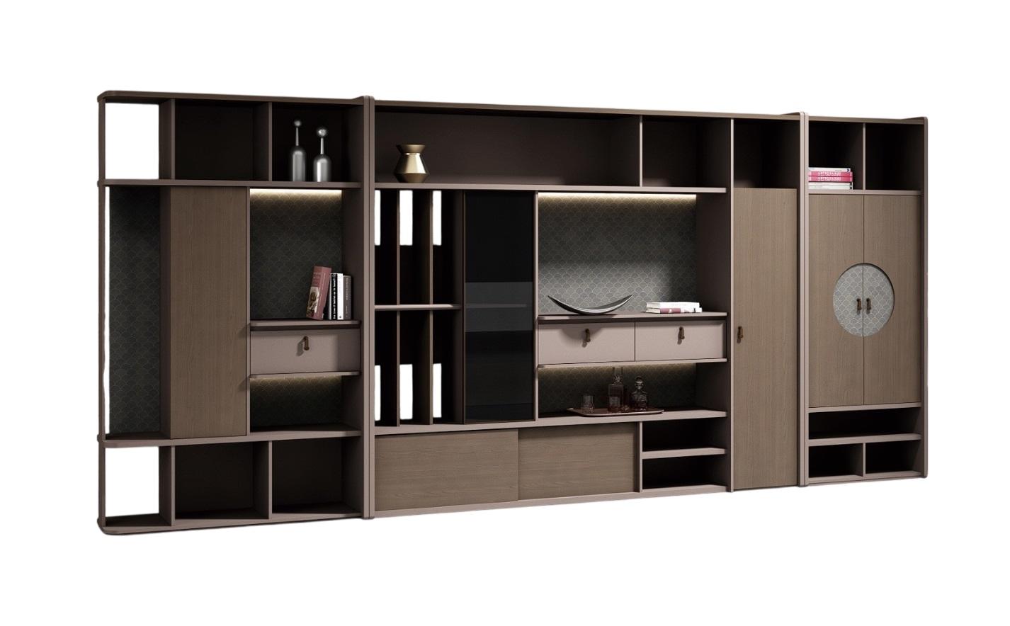 Luxuriöses Büro Schrank Set Holz 3x Büroschränke Modern Stauraum