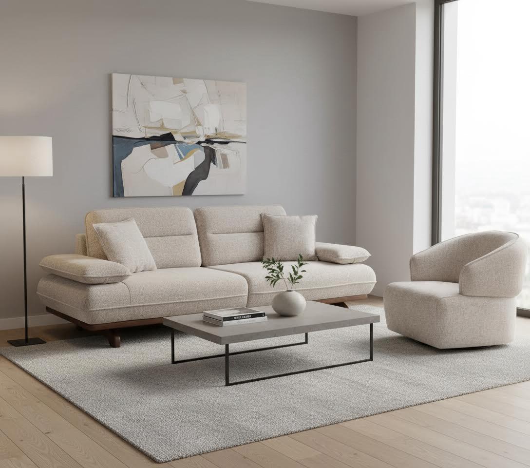 Stilvolles Wohnzimmer-Set mit 3+1-Sitzern im modernen Design