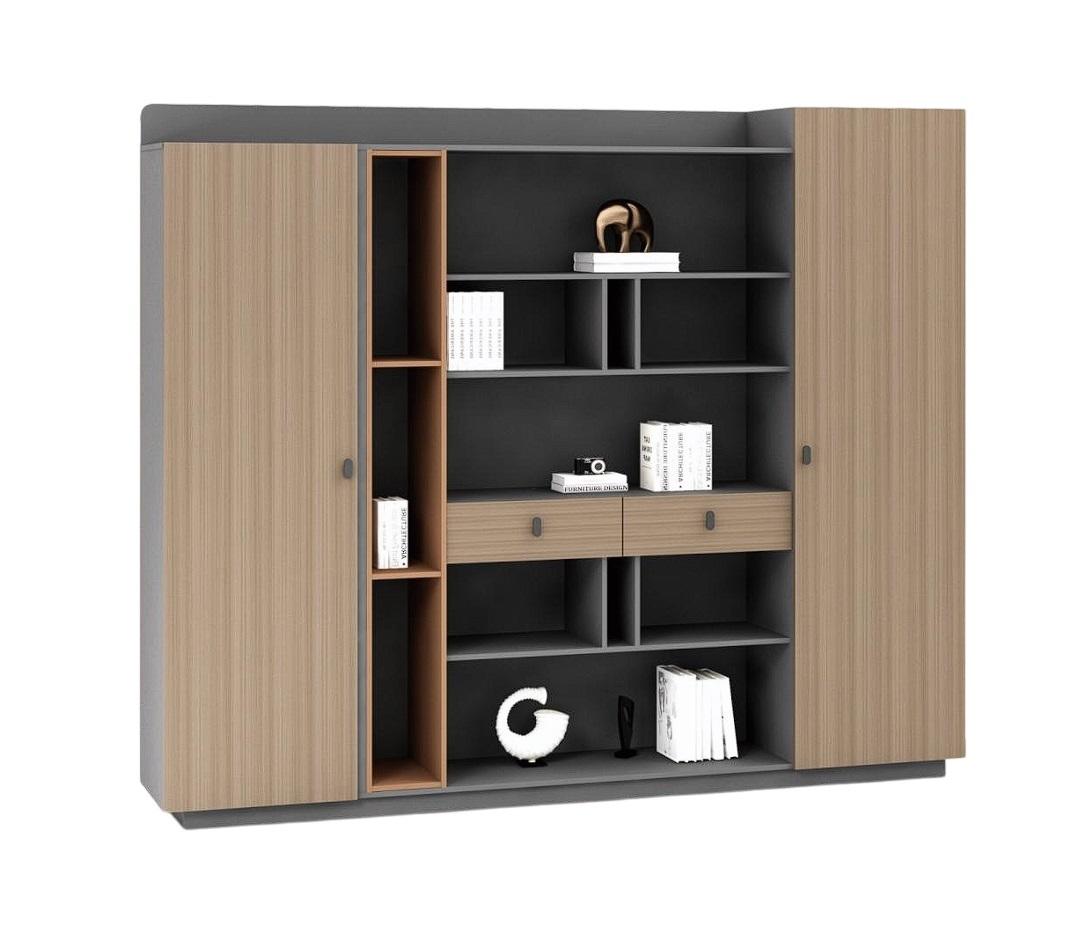 Moderne Büroschrank Holz Schrank für Dokumente Designer Braun Büromöbel