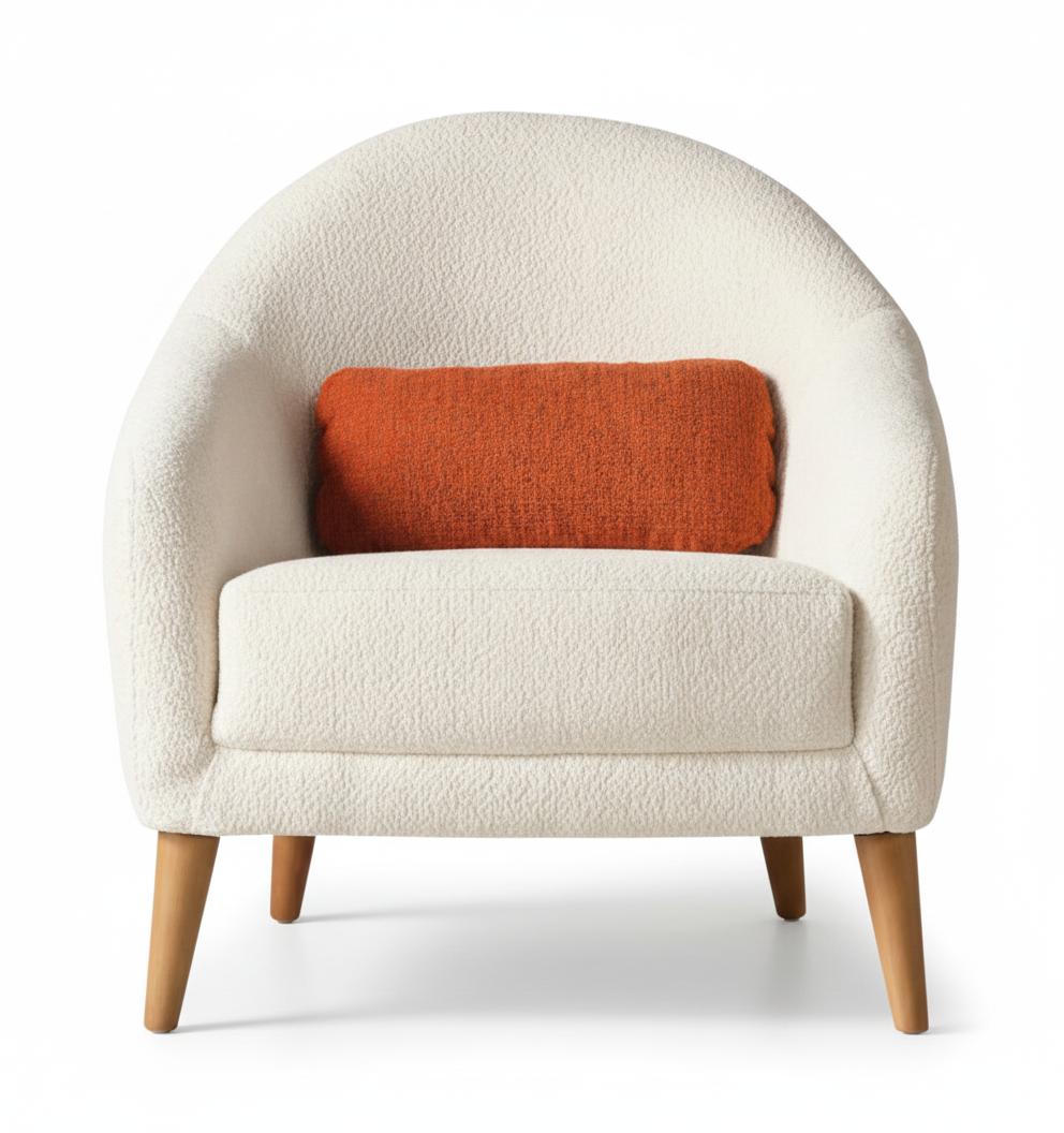 Sessel Moderner Stil Beige Farbe Weiche Polsterung Elegantes Design
