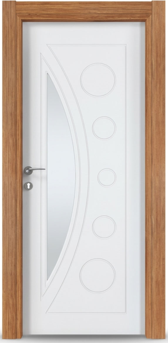 Elegante weiße Zimmertür mit Glas Designertür Türen für zu Hause