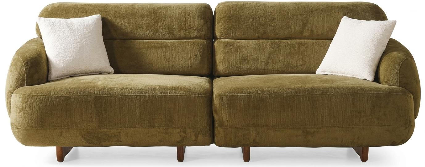 3Sitzer-Ecksofa Grün Moderner Stil Weiche Armlehnen Ausklappbar Modular