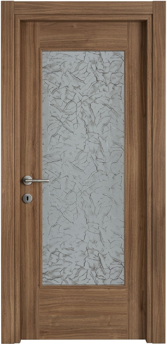 Luxuriöse braune Innentür mit Glas Umweltfreundliche Kompletttür  Premium