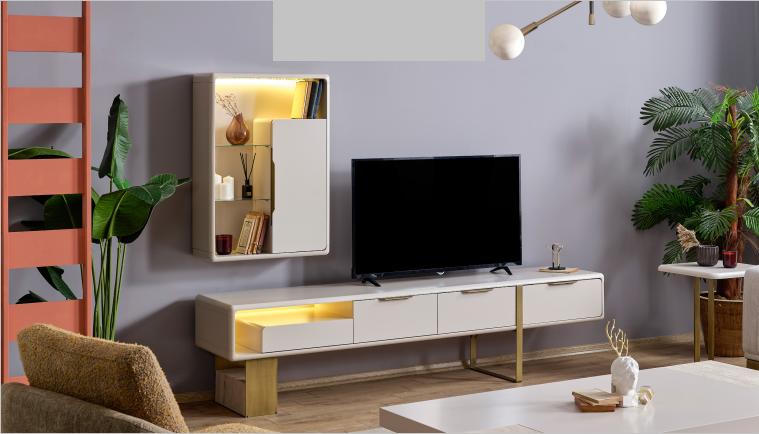 Elegantes Wohnzimmer-Set:Couchtisch,Sideboard,Regal und Beistelltisch
