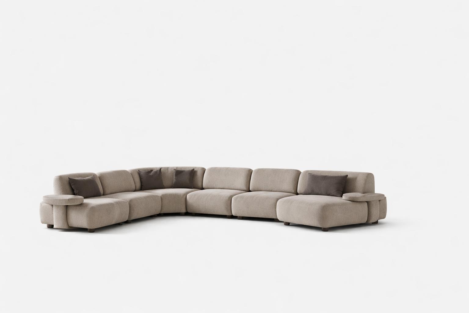 Elegantes modulares Ecksofa mit weicher Form und maximalem Komfort