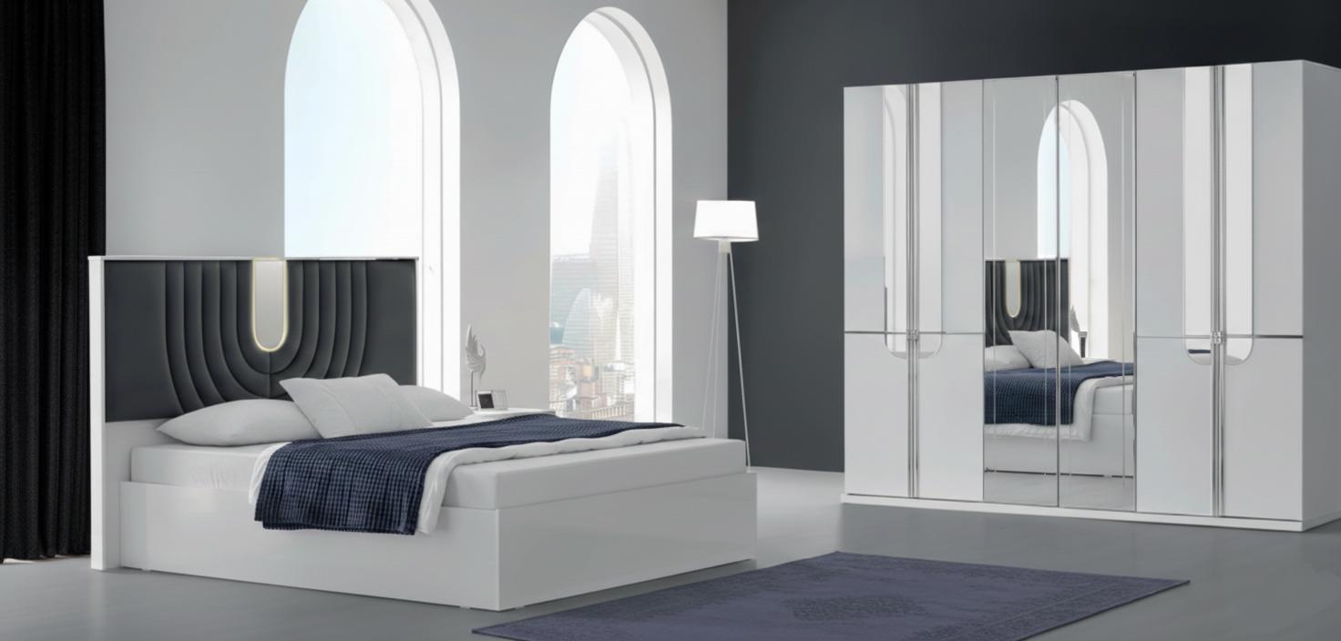 2-tlg. Schlafzimmer-Set mit Bett & Kleiderschrank