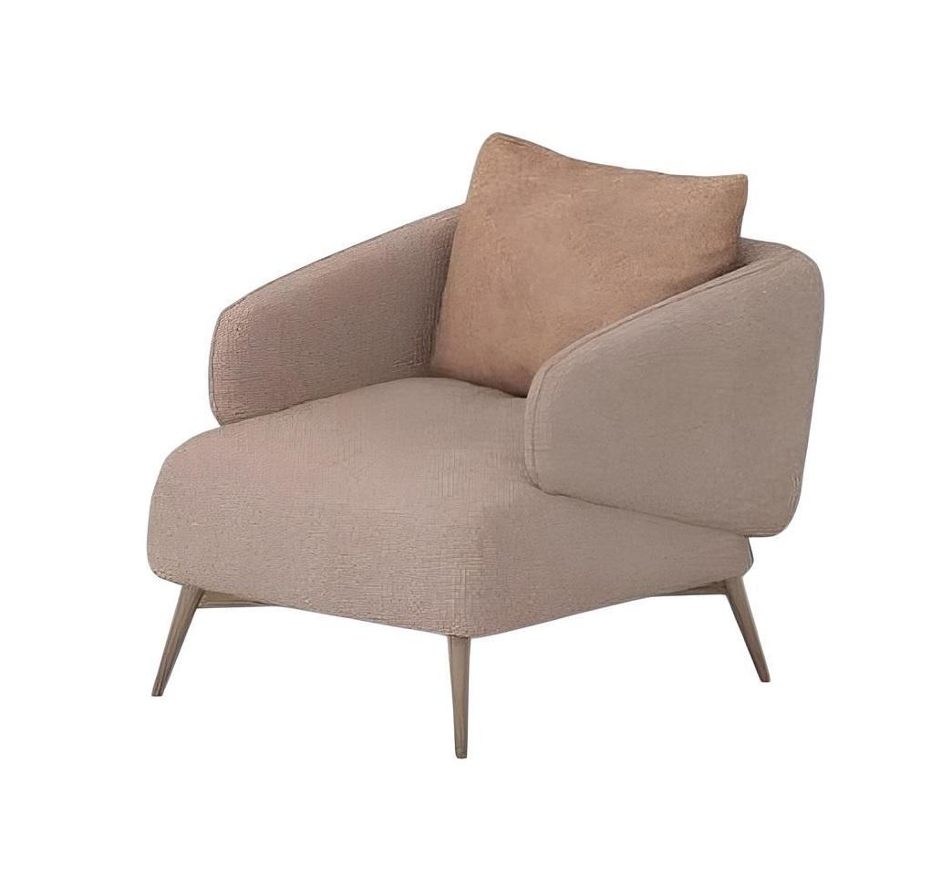 Sessel Modernes Design Beigefarbene Polsterung Minimalistischer Stil