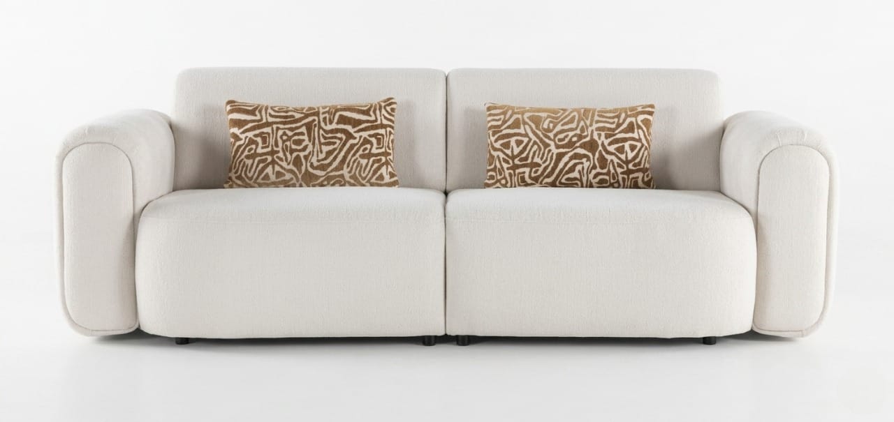3 Sitzer Sofa Stil modern Farbe beige neu weich bequem Wohnzimmer