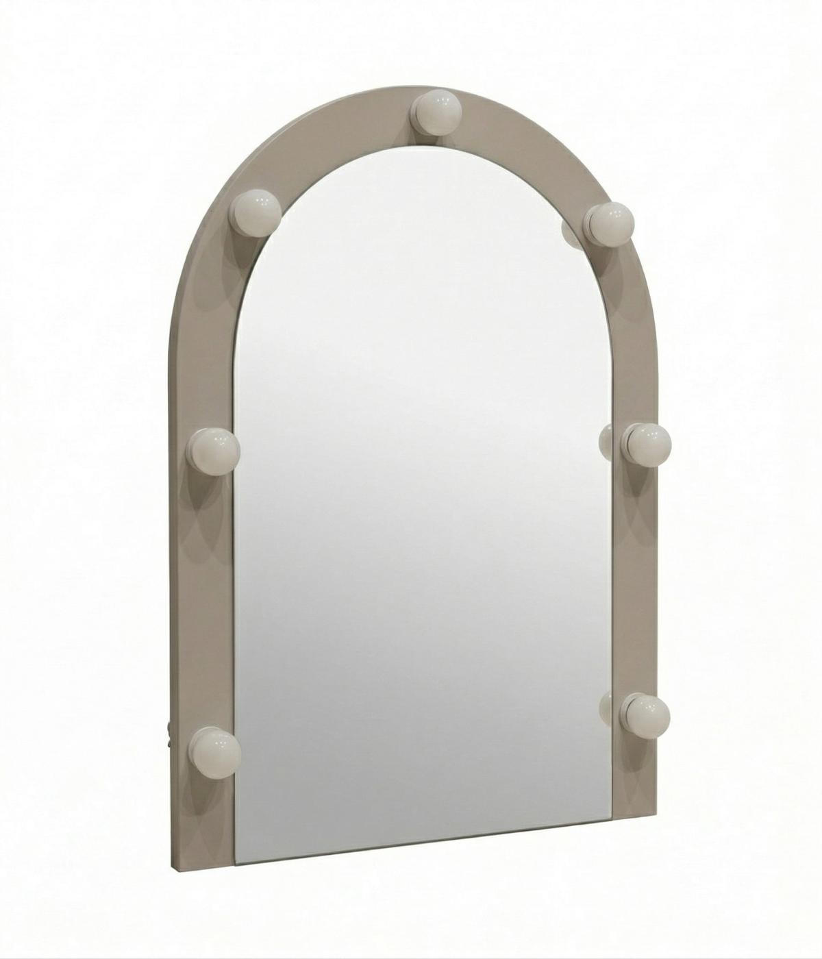 Spiegel Beige Moderner Stil Gewölbt Minimalistisch Beleuchtet Elegant