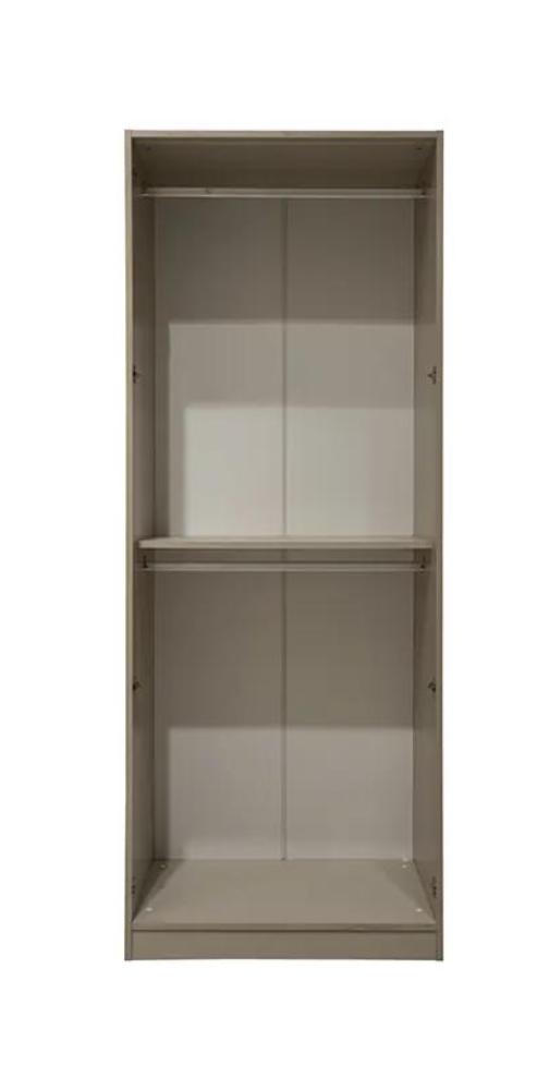 2turiger Kleiderschrank mit Kleiderstange Beige Moderner Stil Elegant
