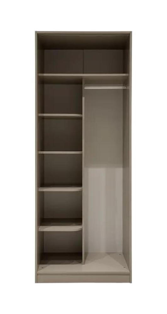 2turiger Kleiderschrank mit Regalen Beige Moderner Stil Funktional