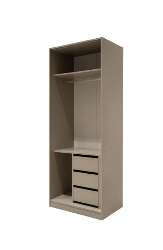 2turiger  Kleiderschrank mit Schubladen Beige Moderner Stil Funktional