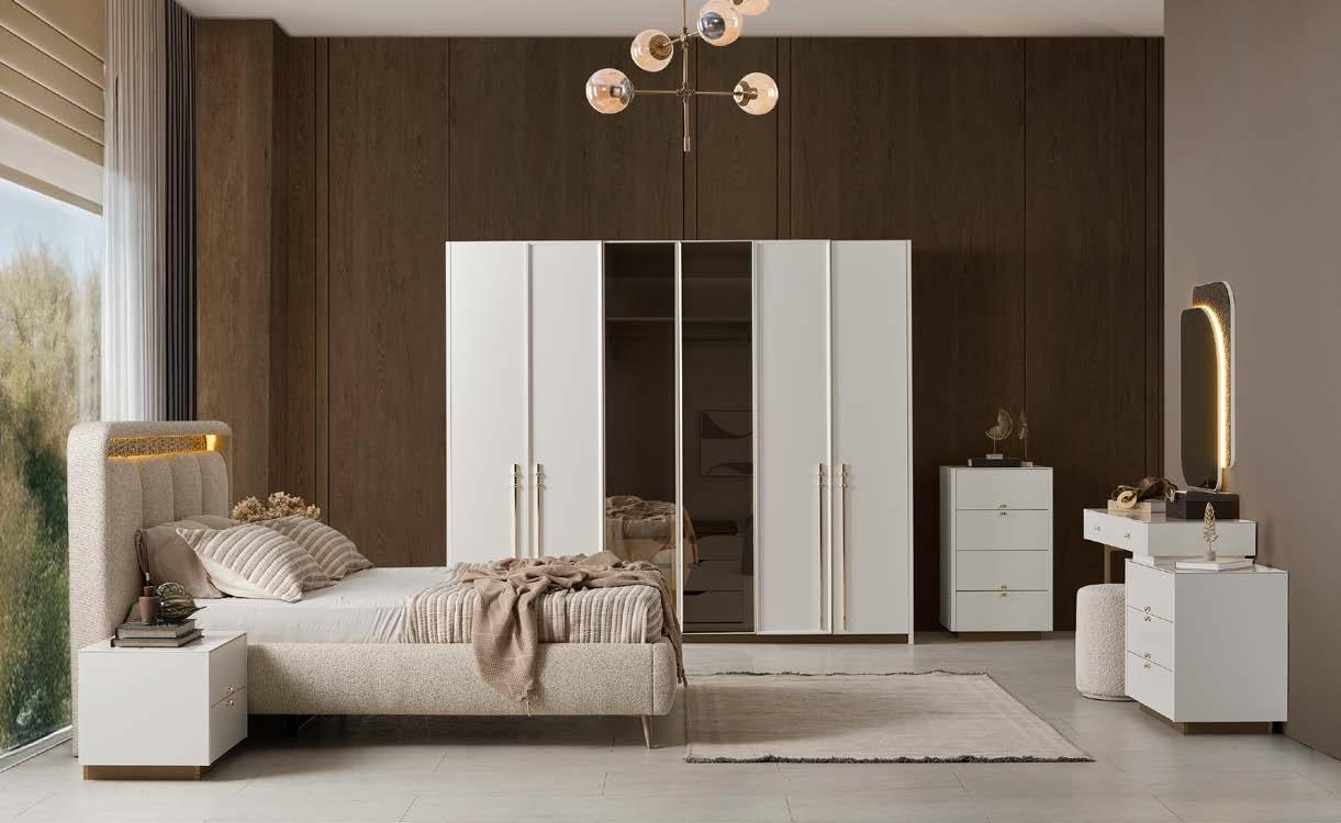 Doppelbett Nachttisch Schrank Schminktisch Kommode modern