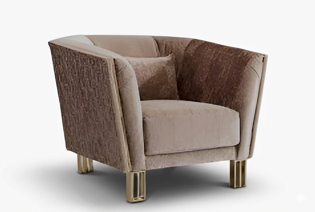 Design Sessel Japandi Stil Holz Braun Modern Edel.