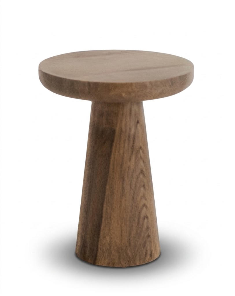 Design Beistelltisch Japandi Stil Holz Braun Modern.