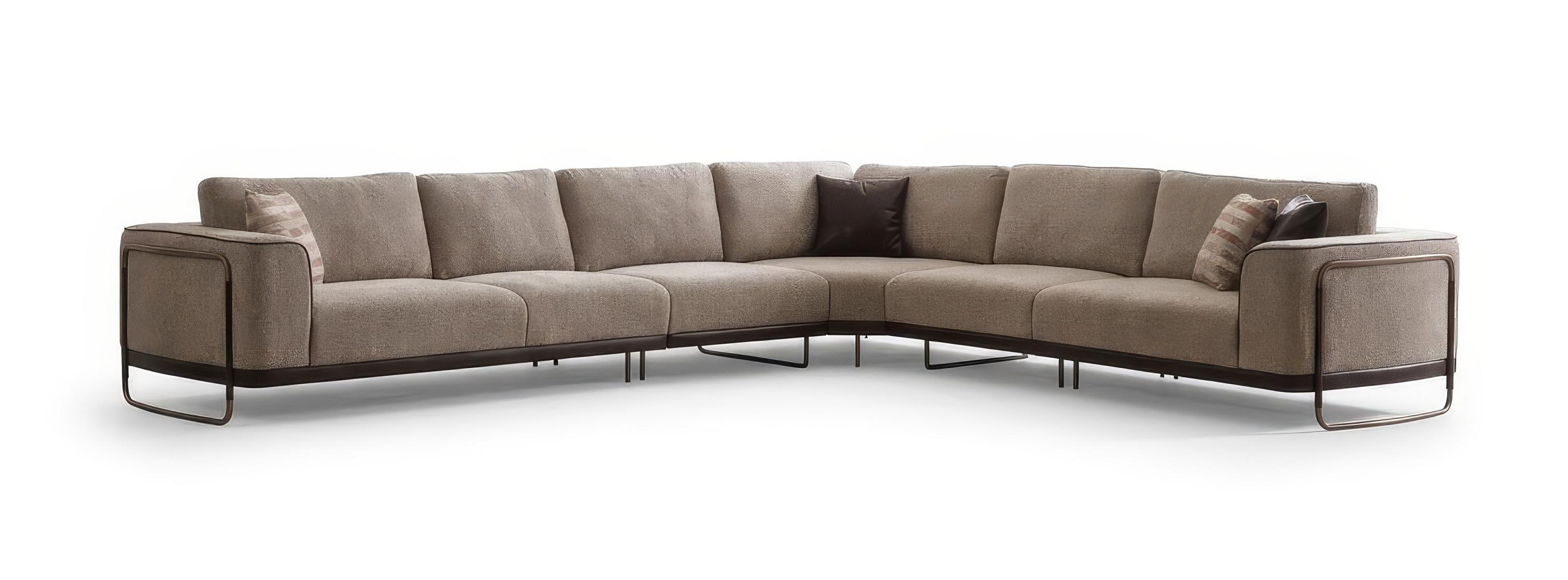 Ecksofa L-Form Modern Braun Minimalistisch Komfortabel Neutral Neu