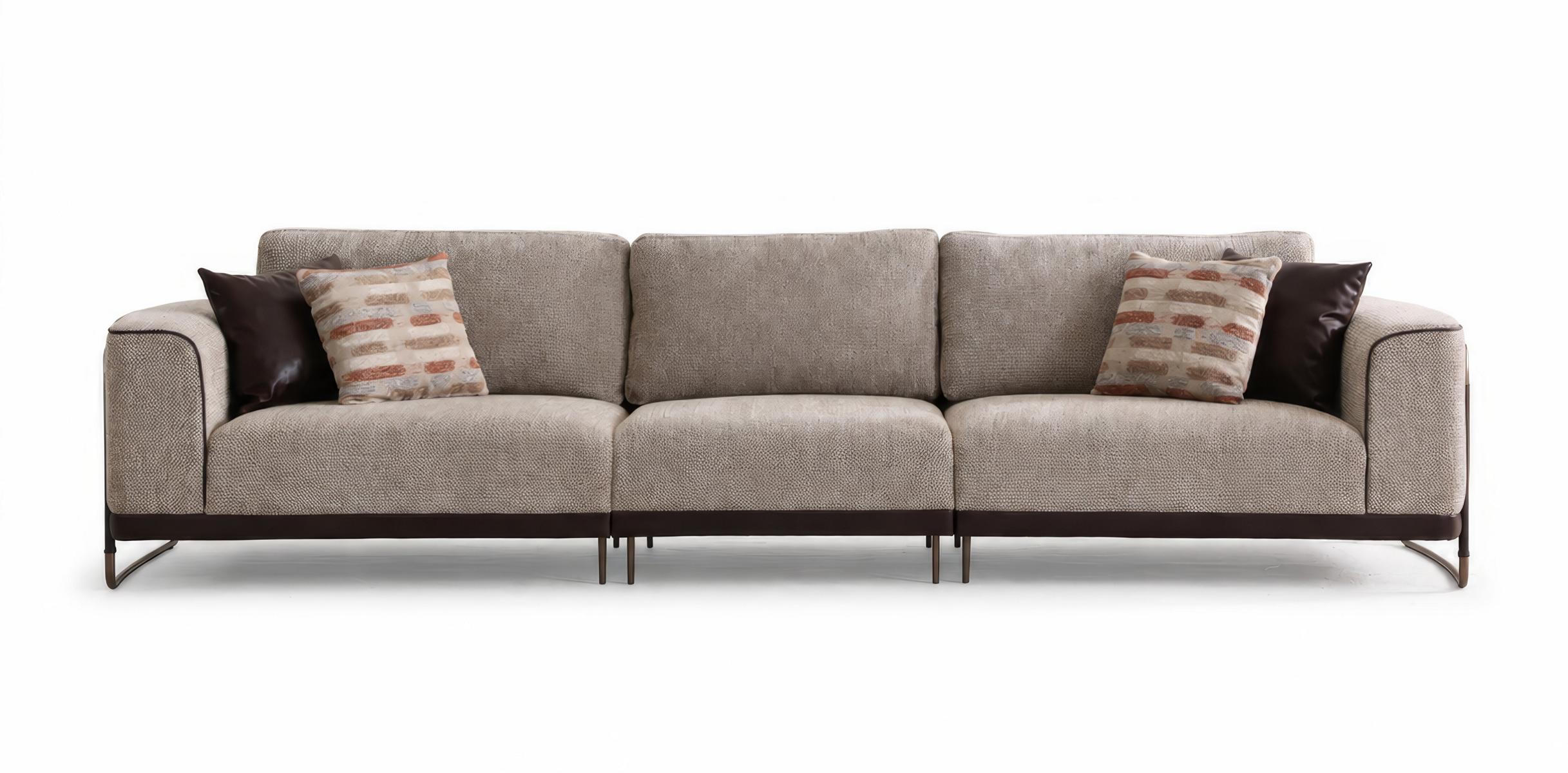 Sofa 3-Sitzer Braun Modern Luxus Elegant Design Couch Geräumig Neu